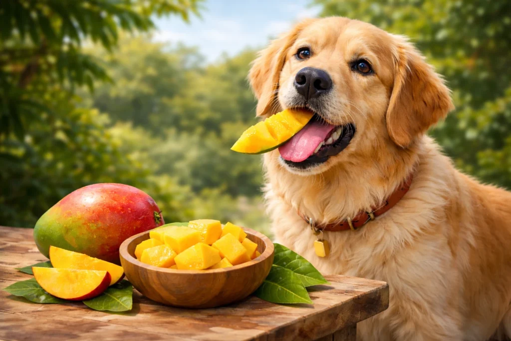 Curious about can dogs have mango? Learn the safety guidelines and precautions before sharing mango with your dog.